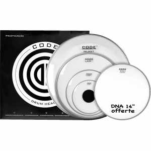 CODE DRUMHEADS FPLAWCLRR Transparent Rock 10" 12" 16" 22" + 14" DNA offered CODE DRUMHEADS - 1