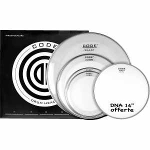 CODE DRUMHEADS FPRRCLRS Full Pack - Standard Clear 12" 13" 16" 22" + 14" DNA offered CODE DRUMHEADS - 1