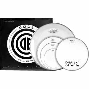 CODE DRUMHEADS FPSIGCTDF Full Pack - Sablée Fusion 10" 12" 14" 20" + 14" DNA offerte CODE DRUMHEADS - 1