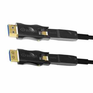 INFOBIT AOCHDMIDD10L Aktives Glasfaserkabel 10m HDMI D zu D Stecker abnehmbar Infobit - AOC-HDMI-DD10L